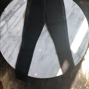 JCREW BLK LEGGING W/ LEATHER STRIPE ON LEG- sz 00